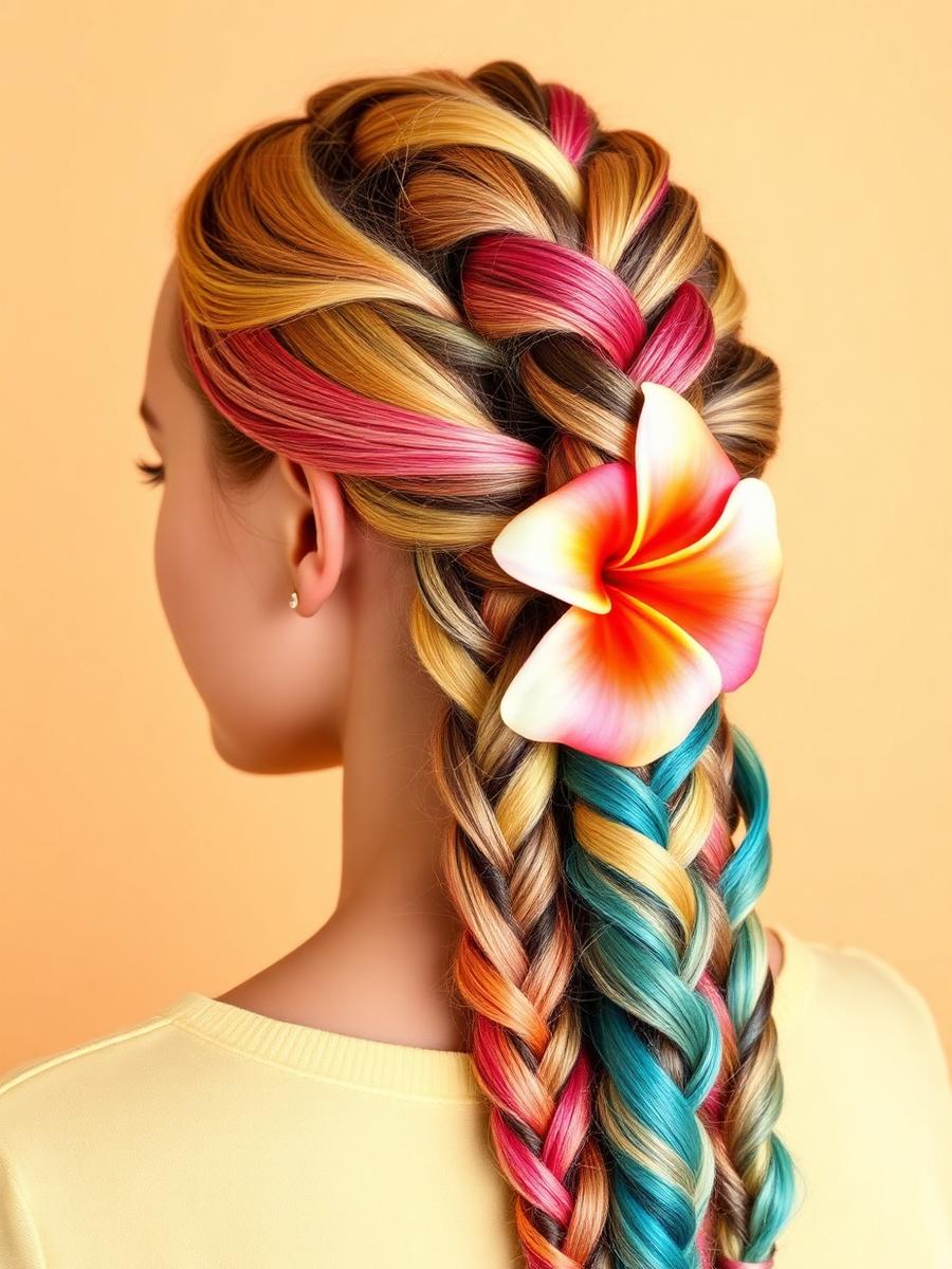 Vanilles colorées avec une fleur tropicale